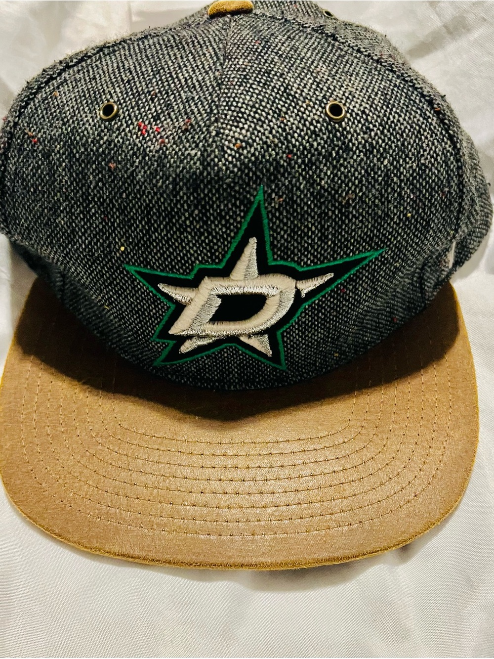 NHL Dallas Stars Grey Tweed Snapback with Tan Brim